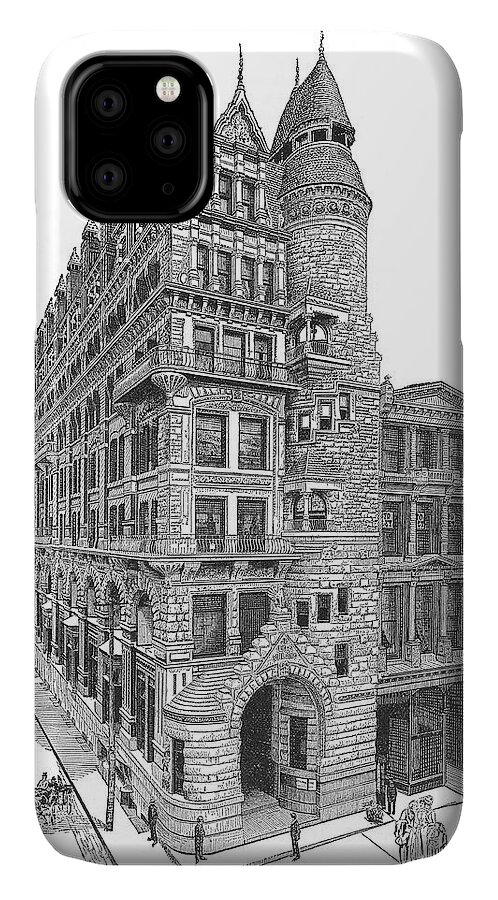 Hale Building iPhone 11 Case featuring the drawing Hale Building by Unknown