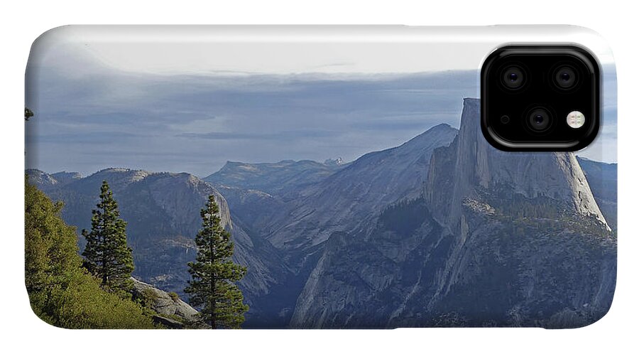 Usa iPhone 11 Case featuring the pyrography Half Dome by Magnus Haellquist
