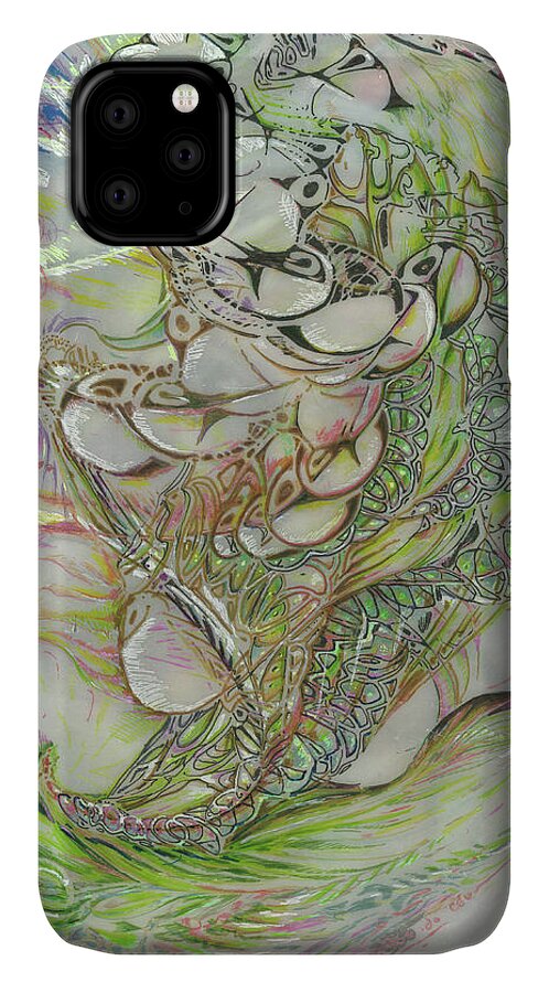 Vellum iPhone 11 Case featuring the painting I am of the sky by Jeremy Robinson