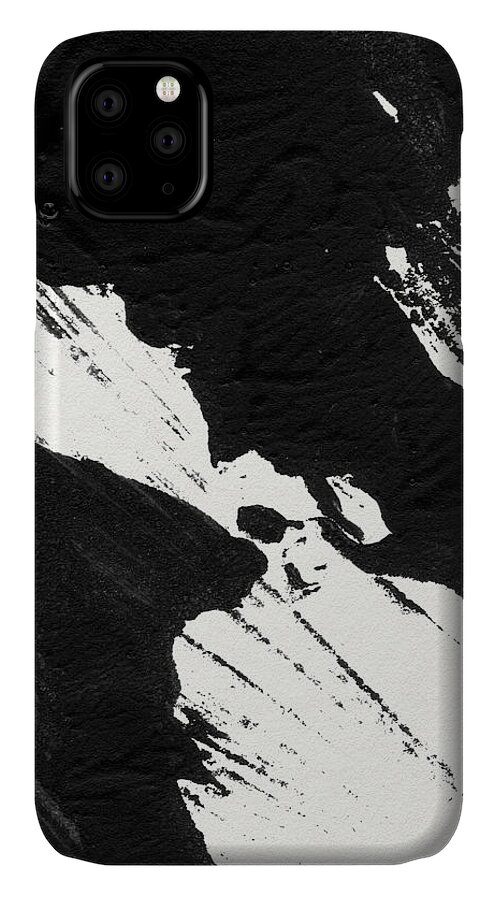 Abstract iPhone 11 Case featuring the mixed media Ink Wave 2- Art by Linda Woods by Linda Woods