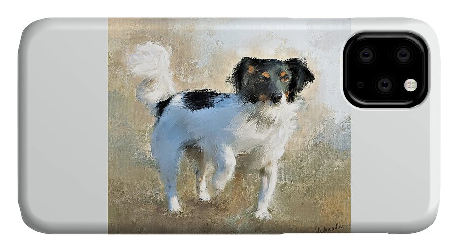 Dog iPhone 11 Case featuring the painting Jordan by Diane Chandler