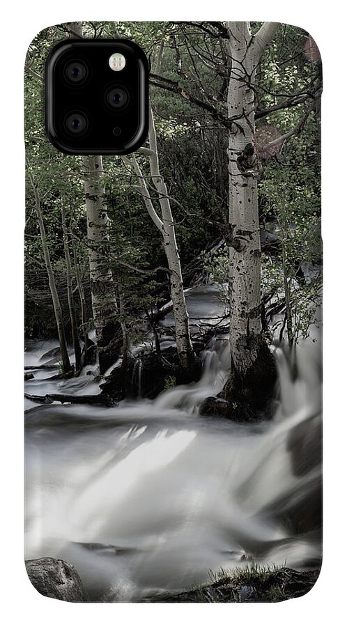 Rmnp iPhone 11 Case featuring the photograph Long Exposure Shot of a Mountain Stream by Kyle Lee