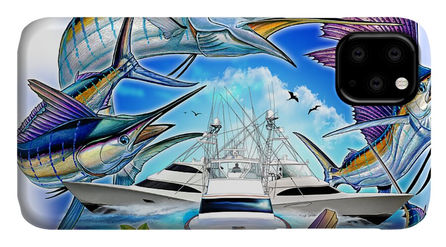 Blue Marlin iPhone 11 Case featuring the digital art Marina Casa De Campo Open Art by Terry Fox