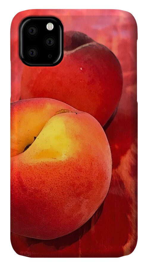  iPhone 11 Case featuring the digital art Peachy by Cindy Greenstein