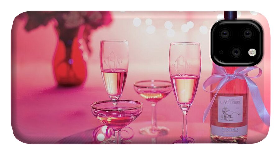 Cute iPhone 11 Case featuring the photograph Pink champagne by Top Wallpapers