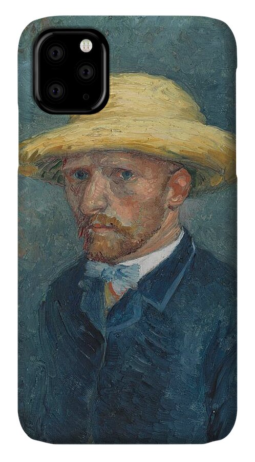 Oil On Cardboard iPhone 11 Case featuring the painting Portrait of Theo van Gogh. by Vincent van Gogh -1853-1890-