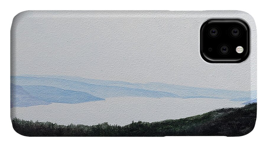 Quabbin Reservoir iPhone 11 Case featuring the painting Quabbin Looking North by Paul Gaj