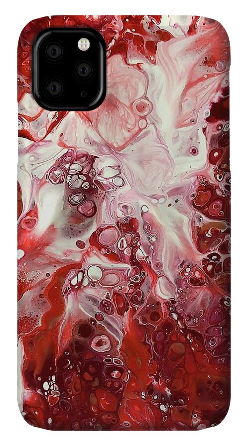 Acrylic iPhone 11 Case featuring the painting Radiant Red by Teresa Wilson by Teresa Wilson