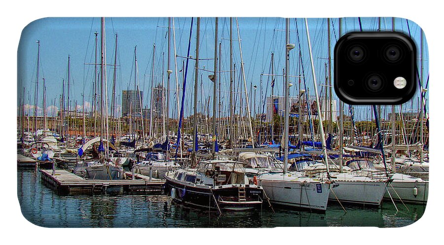 Spain iPhone 11 Case featuring the photograph Sailboats Galore by Sue Melvin