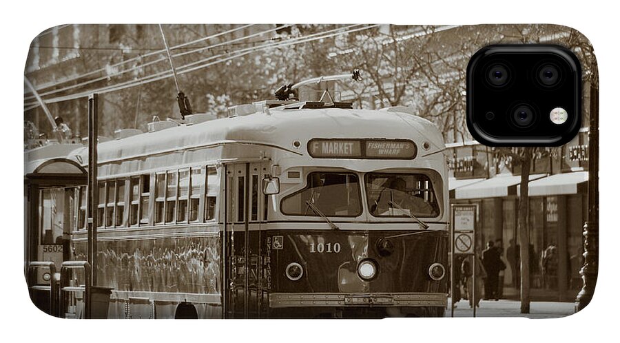 Vintage Streetcar iPhone 11 Case featuring the photograph San Francisco F Line Streetcar by David Smith