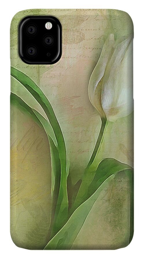 Tulip iPhone 11 Case featuring the digital art Spring Tulip Montage by Jill Love