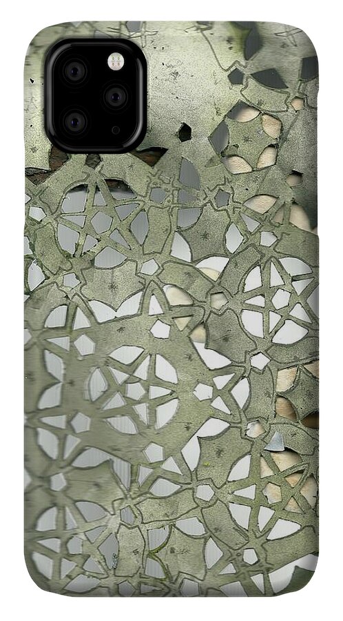 Stencil iPhone 11 Case featuring the mixed media Stone Sky by Jeremy Robinson