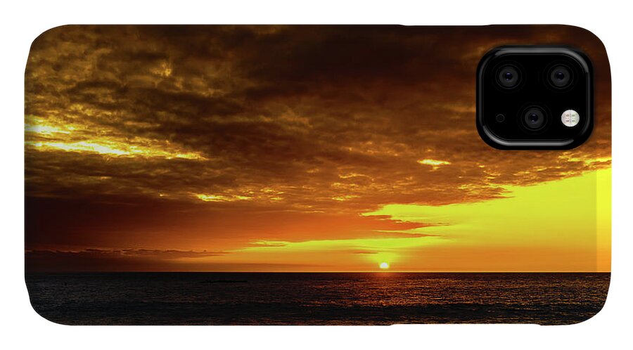 Hawaii iPhone 11 Case featuring the photograph Sunset and Surf by John Bauer