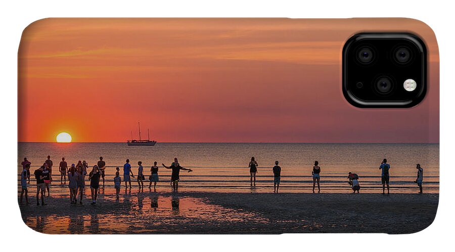 Darwin iPhone 11 Case featuring the photograph Sunset over Mindil Beach by Racheal Christian