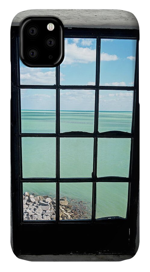 Key.biscayne iPhone 11 Case featuring the photograph The view from the lighthouse window Bill Baggs Lighthouse Key Biscayne Florida by Toby McGuire