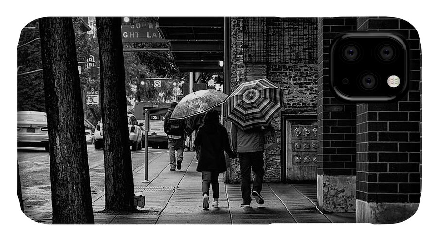People iPhone 11 Case featuring the photograph Together Rain or Shine by Steven Clark