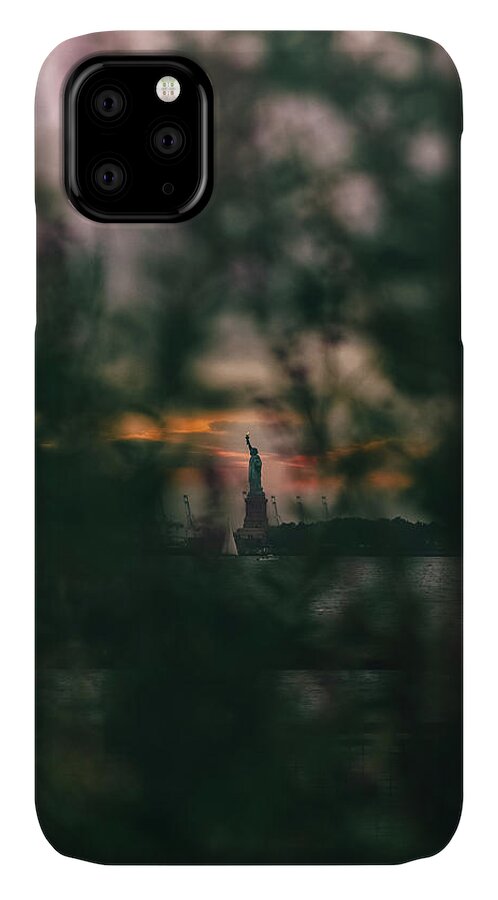 Statue iPhone 11 Case featuring the photograph Torchlight by Peter Hull