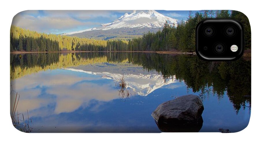 Landscape iPhone 11 Case featuring the photograph Trillium Lake November Morning by Todd Kreuter