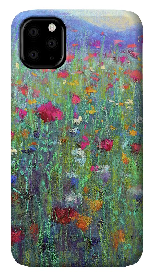 Meadow iPhone 11 Case featuring the painting Wild Meadow by Susan Jenkins
