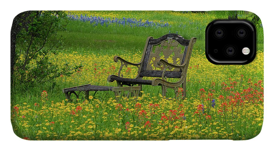 Texas Wildflowers iPhone 11 Case featuring the photograph Wildflower Retreat by Johnny Boyd
