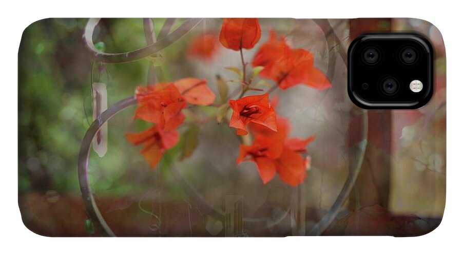 Wind Chimes iPhone 11 Case featuring the photograph Wind Chimes Through The Window by Mary Lou Chmura