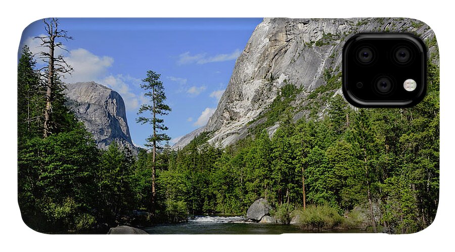 Spring iPhone 11 Case featuring the photograph Yosemite Mirror Lake, Lower Pool by Brian Tada