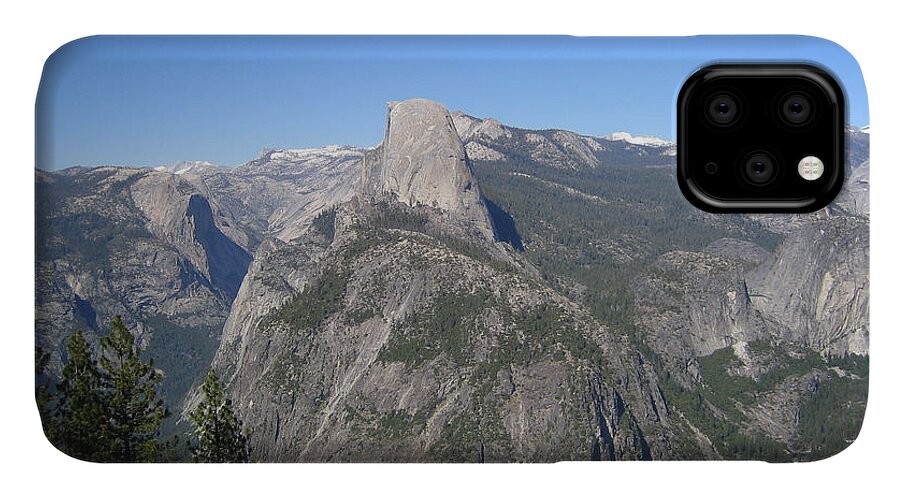 Yosemite iPhone 11 Case featuring the photograph Yosemite National Park Half Dome and Twin Waterfalls View from Glacier Point by John Shiron