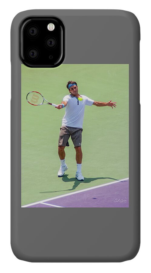Roger Federer iPhone 11 Case featuring the photograph A Hug From Roger by Steven Sparks