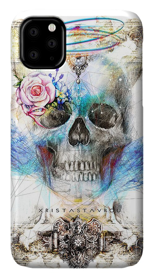 Xristastavrou iPhone 11 Case featuring the digital art All Saints Queen by Xrista Stavrou