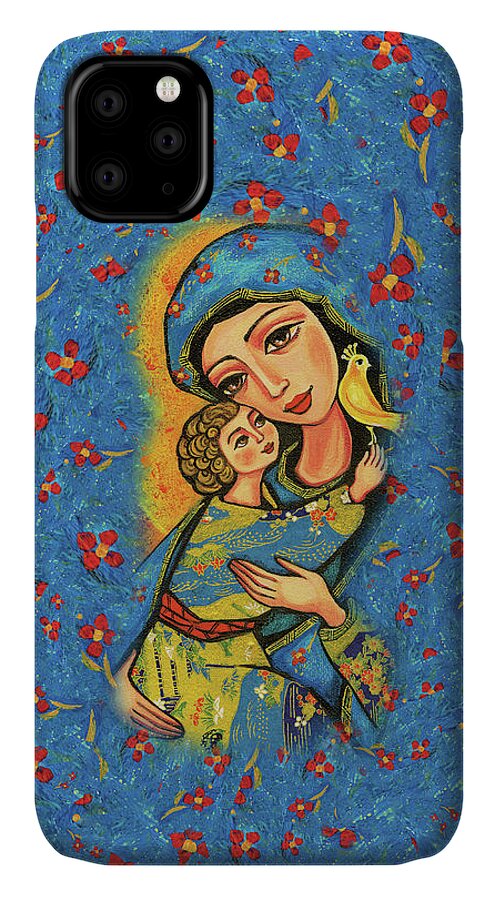 Mother And Child iPhone 11 Case featuring the painting Mother Temple by Eva Campbell