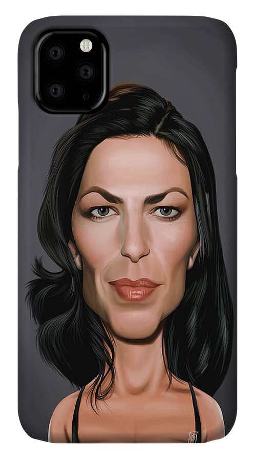 Illustration iPhone 11 Case featuring the digital art Celebrity Sunday - Claudia Black by Rob Snow