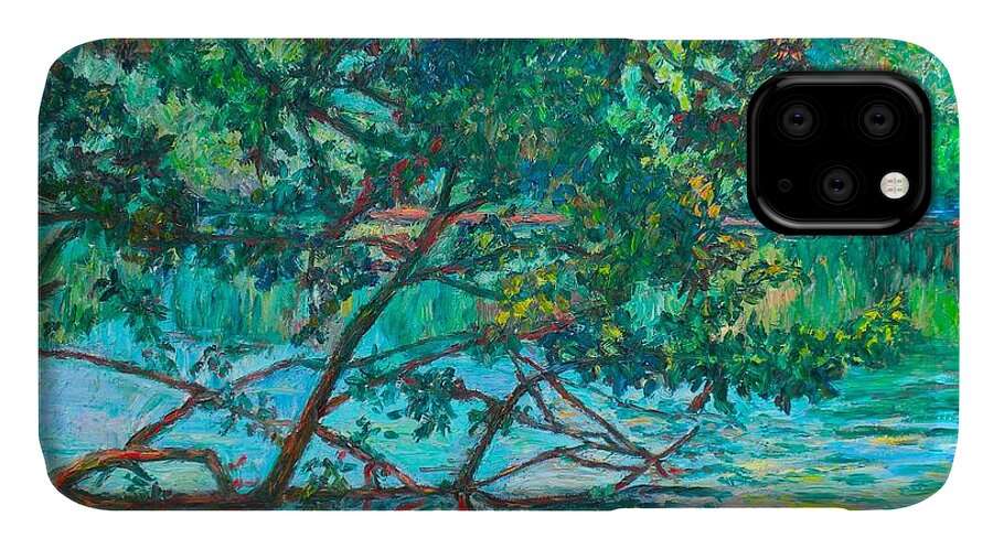 Landscape iPhone 11 Case featuring the painting Bisset Park by Kendall Kessler
