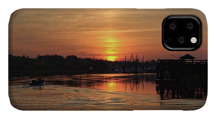Golden iPhone 11 Case featuring the photograph Glory of the Morning on the Water by Roberta Byram