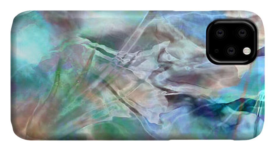 Abstract Art iPhone 11 Case featuring the painting Living Waters - Abstract Art by Jaison Cianelli