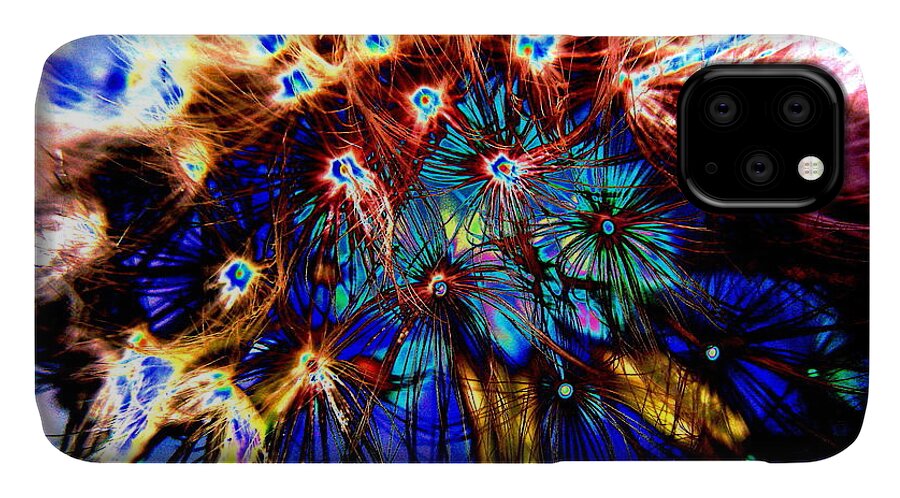 Dandelion iPhone 11 Case featuring the photograph New Moon Fireworks by Larry Beat