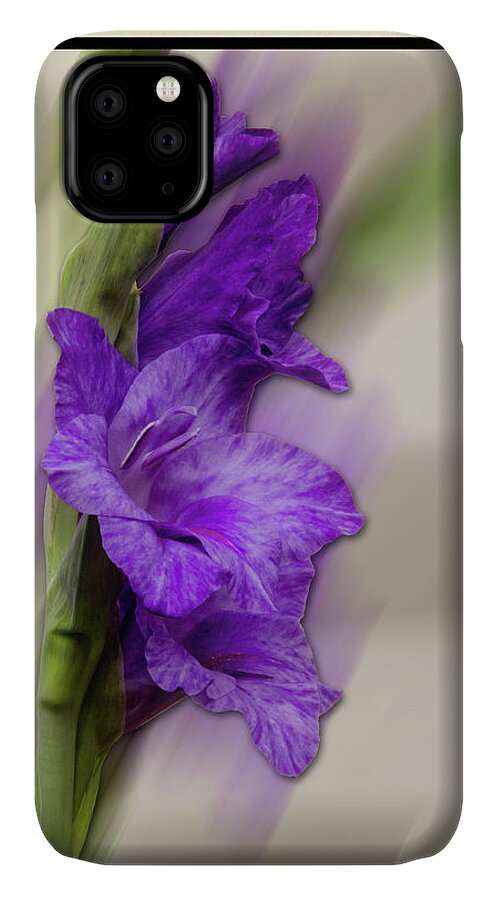 Gladiolus iPhone 11 Case featuring the photograph Purple Gladiolus Bloom by Patti Deters