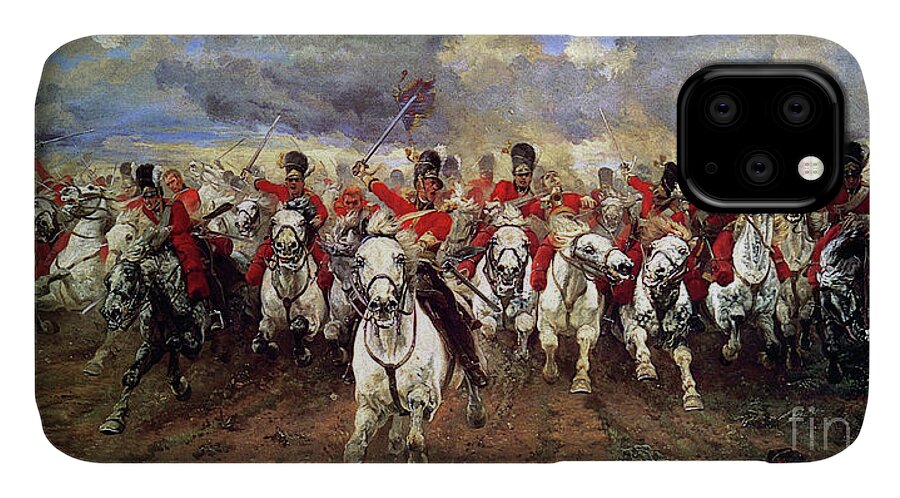 Scotland Forever iPhone 11 Case featuring the painting Scotland Forever during the Napoleonic Wars by Doc Braham