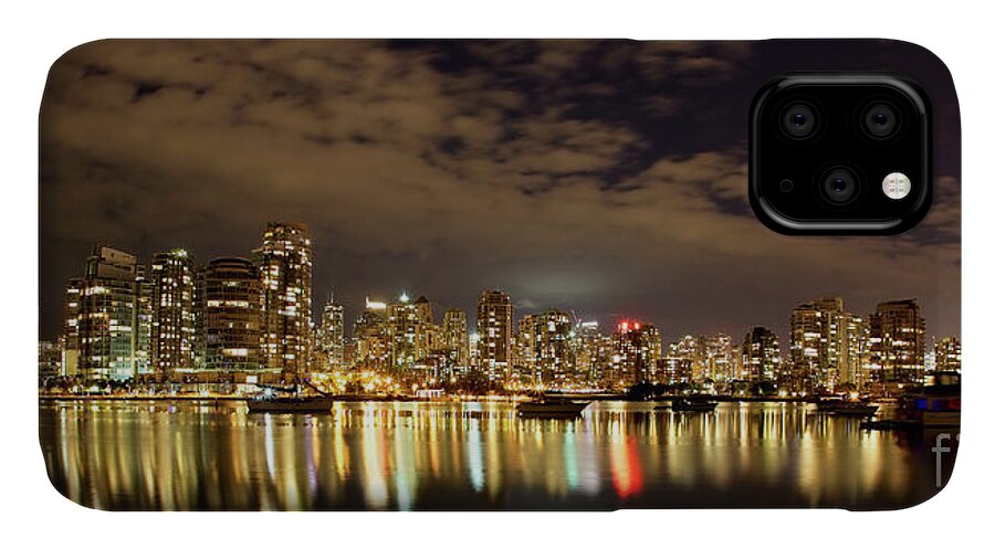 Landscape iPhone 11 Case featuring the photograph Vancouver at night by Tony Mills