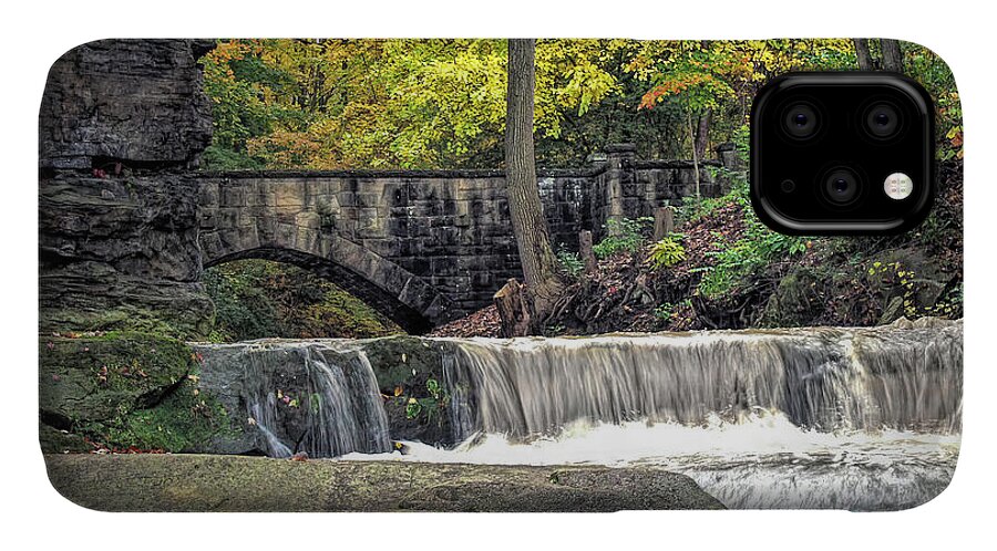 Waterfall iPhone 11 Case featuring the photograph Waterfall at Olmsted Falls - 1 by Mark Madere