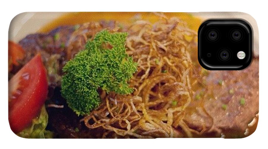 Food iPhone 11 Pro Case featuring the photograph German food Zwiebelrostbraten by Matthias Hauser