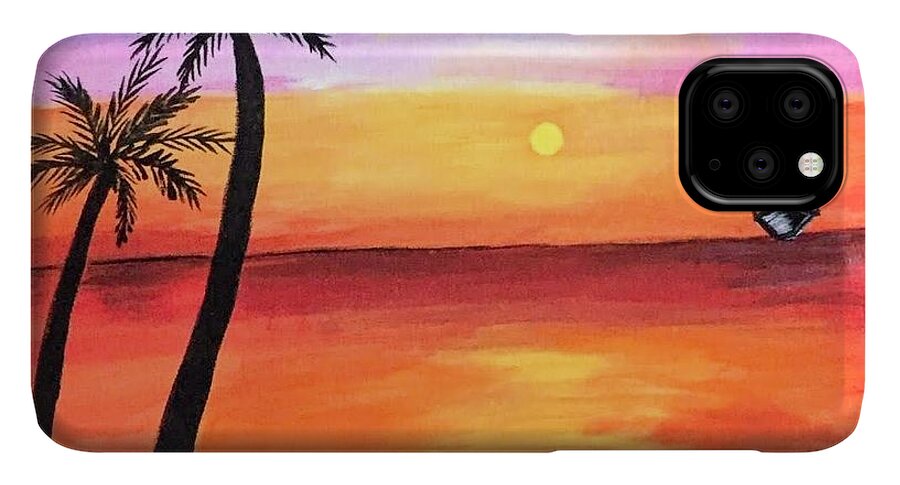 Canvas iPhone 11 Pro Max Case featuring the painting Scenary by Aswini Moraikat Surendran