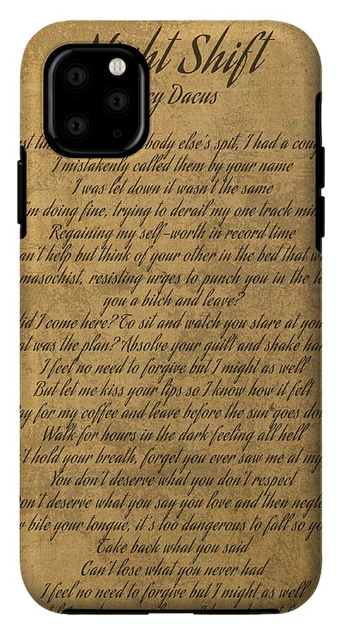 Night Shift by Lucy Dacus Vintage Song Lyrics on Parchment Round Beach Towel