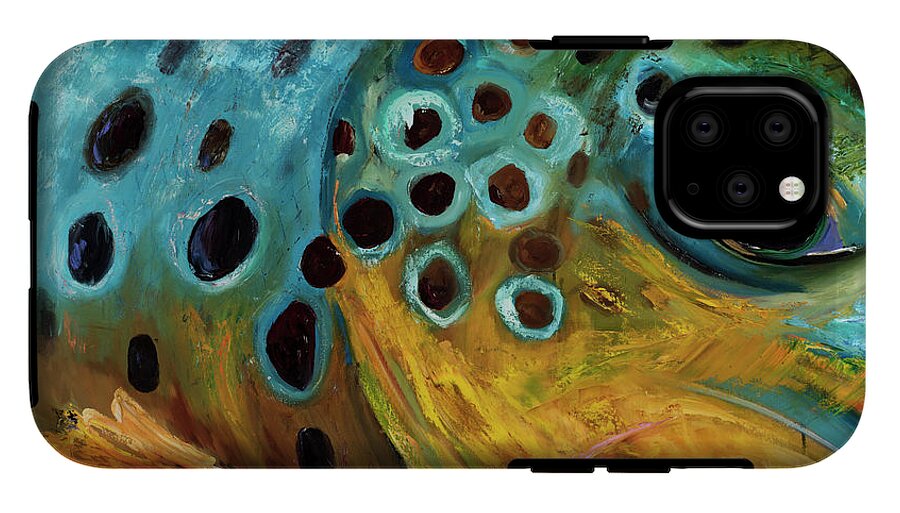 Brown Trout Fish Skin Eye on You iPhone 11 Pro Tough Case