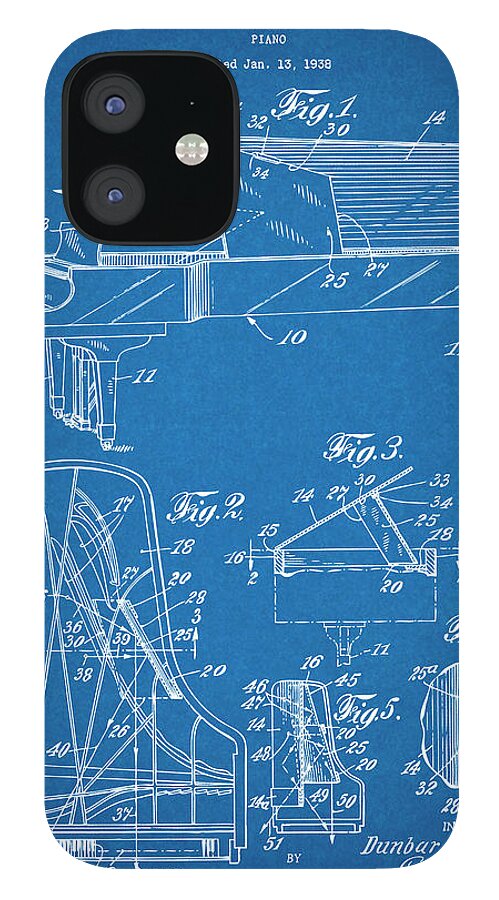 1938 Beck Steinway Grand Piano Patent Print Blueprint Iphone 12 Mini Case For Sale By Greg Edwards