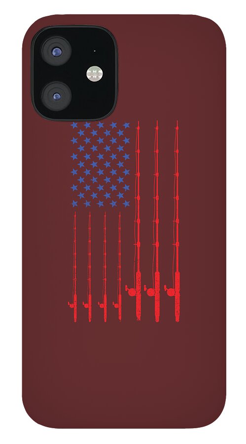 American Flag Fishing Poles Design boy iPhone 12 Mini Case by Handsley  Nguyen - Fine Art America