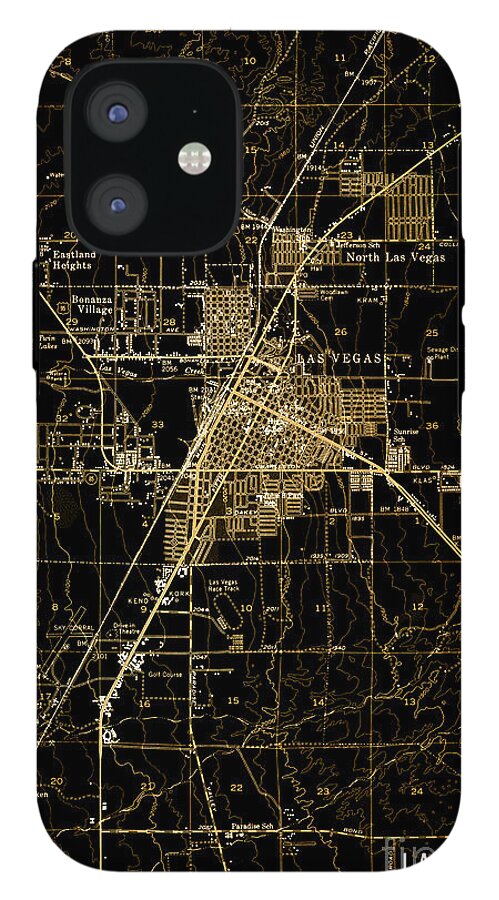 Las Vegas 1952 Brown Old Map iPhone 12 Mini Tough Case by Drawspots  Illustrations - Instaprints
