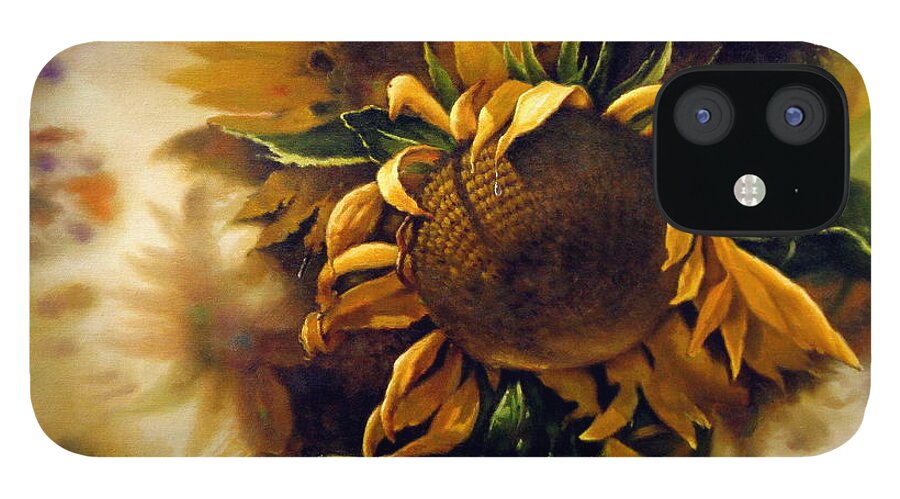 Flower iPhone 12 Case featuring the painting Sunflower 1 by Yoo Choong Yeul