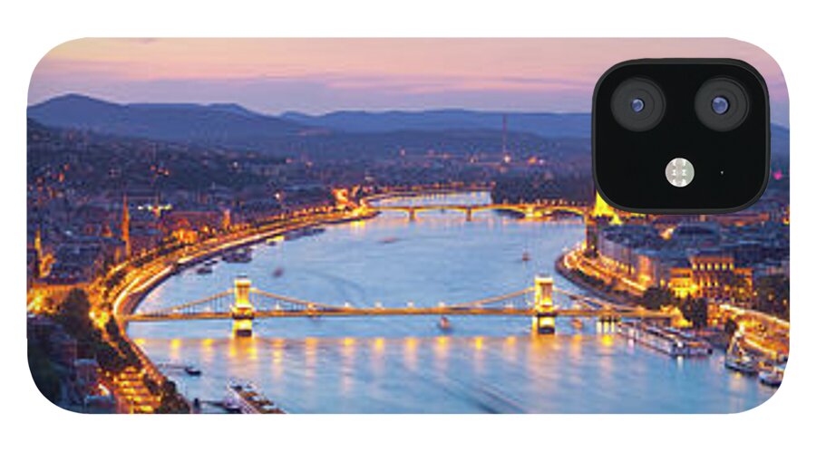 Tranquility iPhone 12 Case featuring the photograph Elevated View Over Budapest & The River #1 by Douglas Pearson