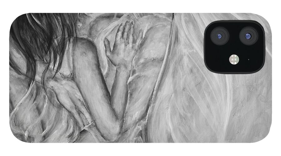 Angel Lover iPhone 12 Case featuring the painting I Believed in You #1 by Nik Helbig