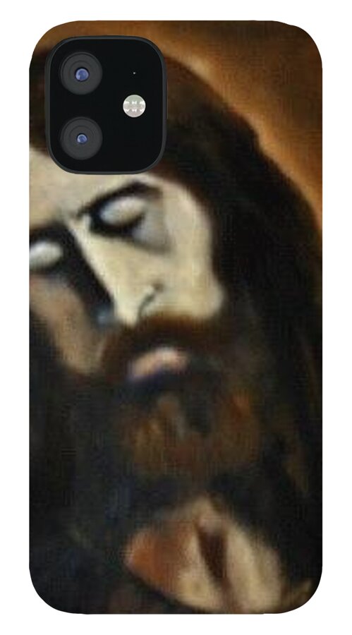 Art iPhone 12 Case featuring the painting Jesus Christ #1 by Ryszard Ludynia